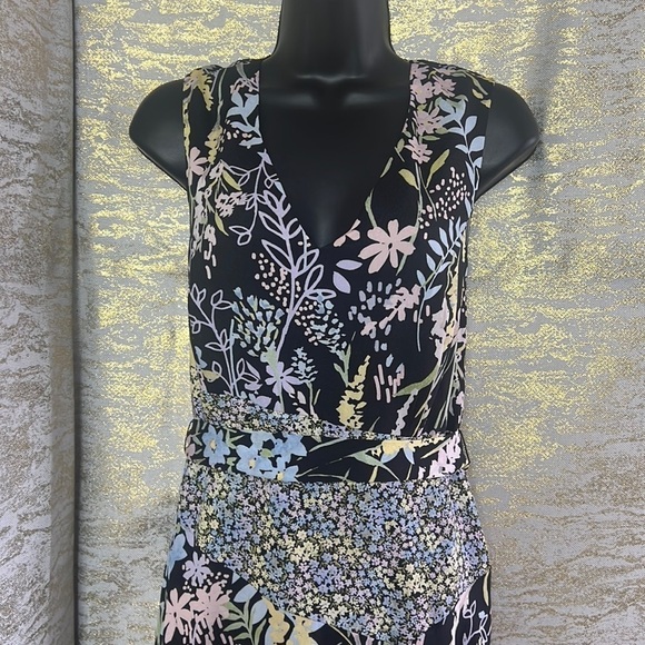 Calvin Klein Women’s Floral Belted A Line Layered Maci Dress Size 8 - Picture 6 of 17